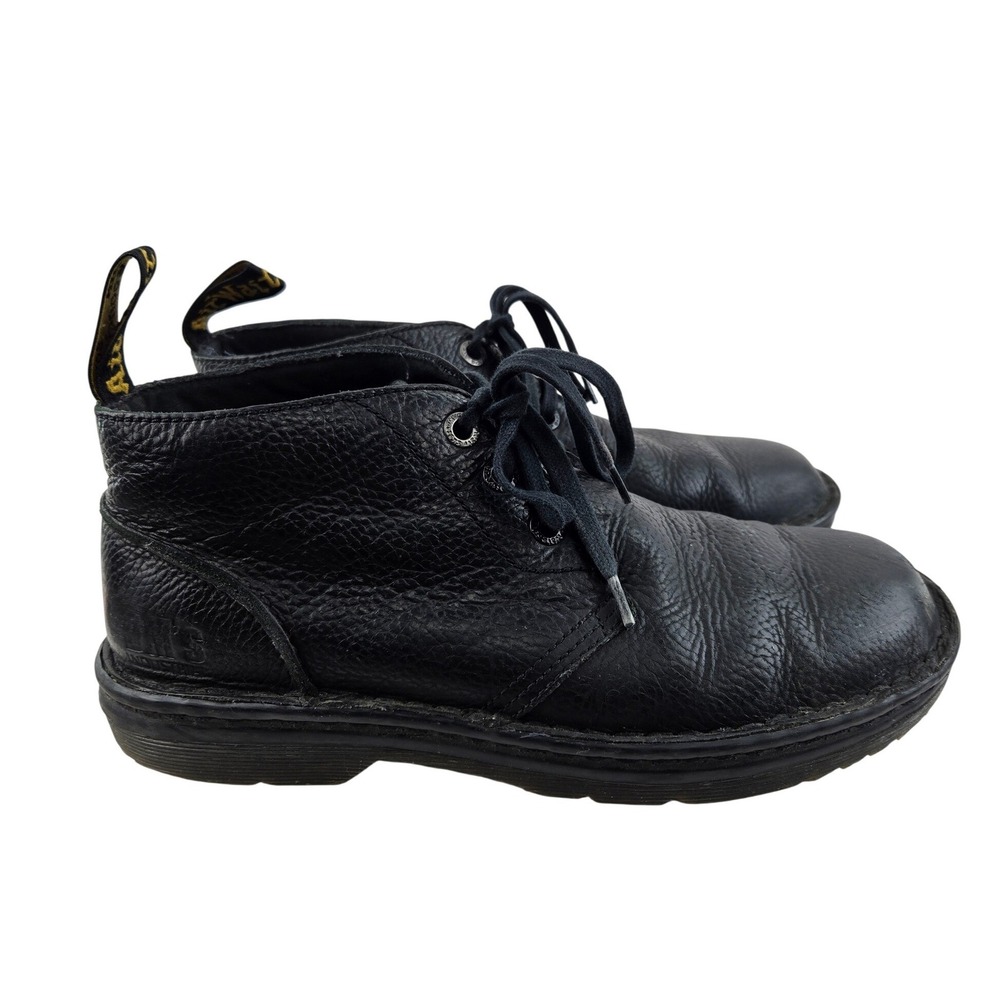 Dr. Martens Sussex Bear Track Black Leather Slip Resistant Boots Mens 9 Ankle